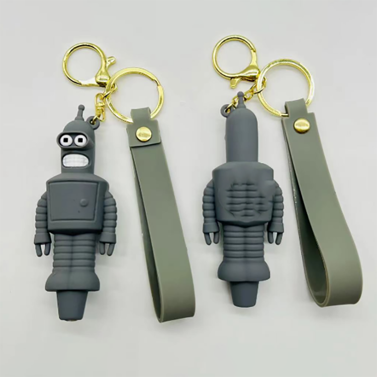Wholesale Multifunction Anime 3D Silicone Keychain Cute Cartoon Pendant for Men Bags and Car Keys Decorations