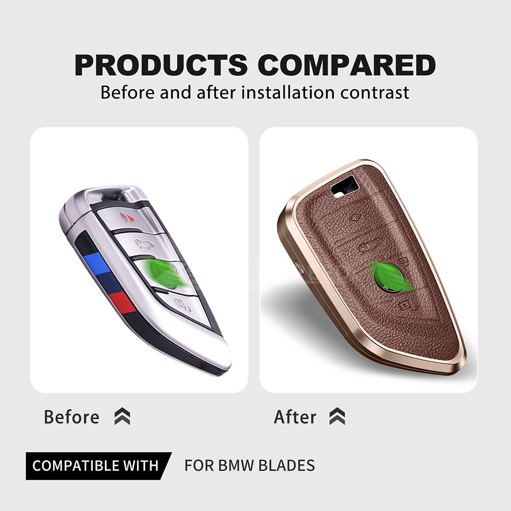 Customised Colours Smart Key Case for BMW X3 X5 E60 E90 G30 New Design Alloy Leather Car Key Cover Accessories Protection