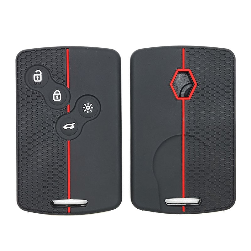 Silicone Cover Protector Case Holder Skin Jacket Compatible with RENAULT 4 Button Smart Remote Key Fob