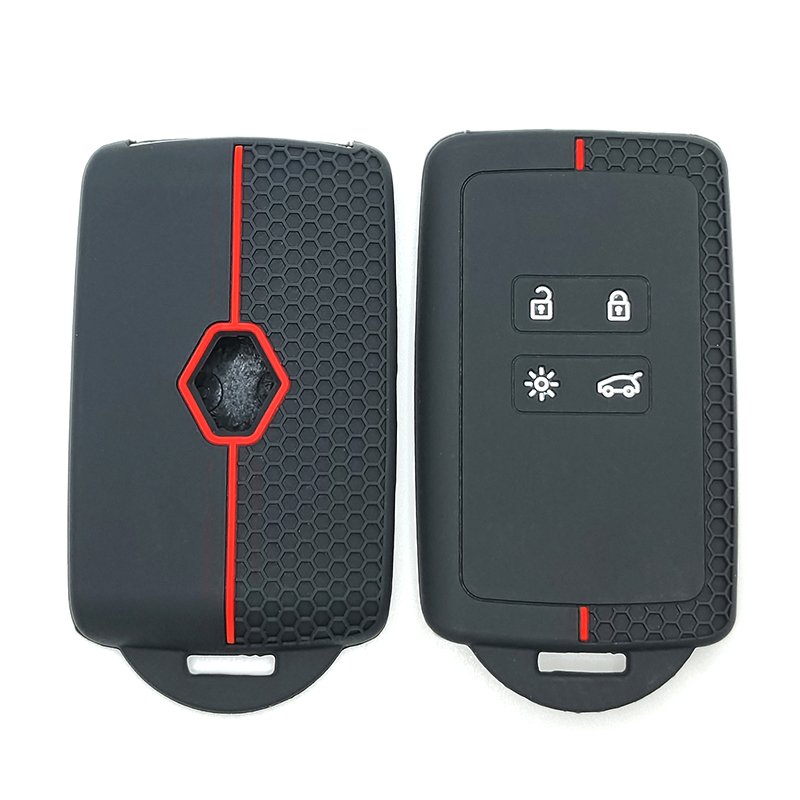 Silicone Cover Protector Case Holder Skin Jacket Compatible with RENAULT 4 Button Smart Remote Key Fob