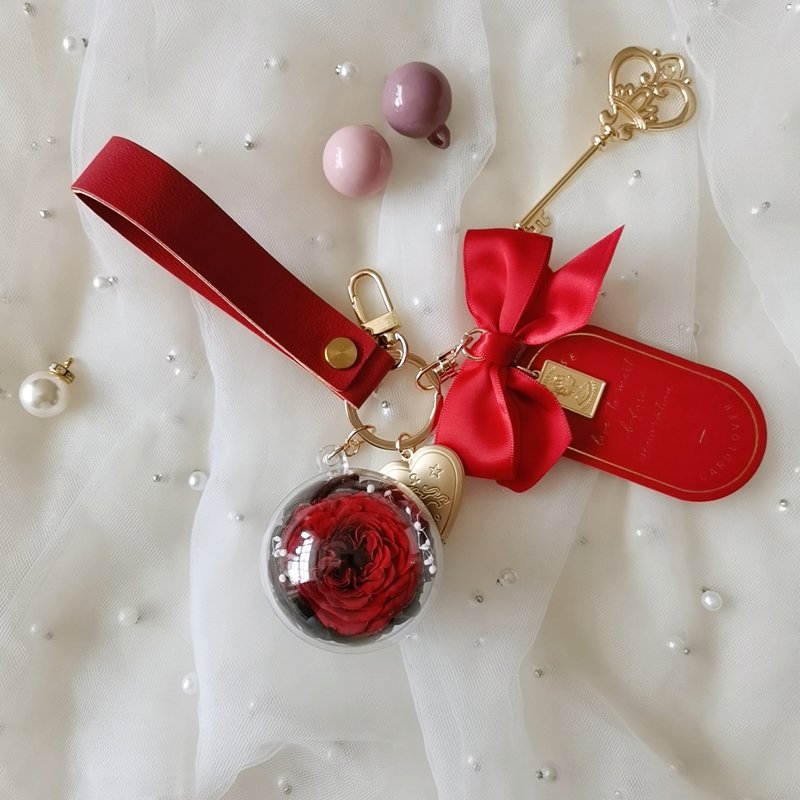 Creative design hot sell save rose gift eternal cute car keychain