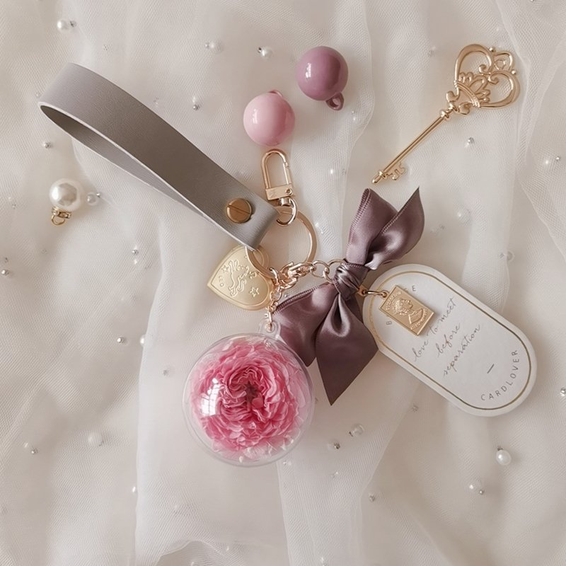 Creative design hot sell save rose gift eternal cute car keychain