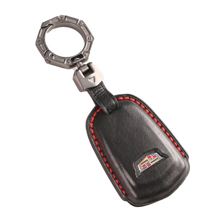 Handmade Genuine Leather Car Key Case Cover for Cadillac Escalade CTS SRX XT5 ATS STS and CT6 Smart Car Key Fob Shell Case