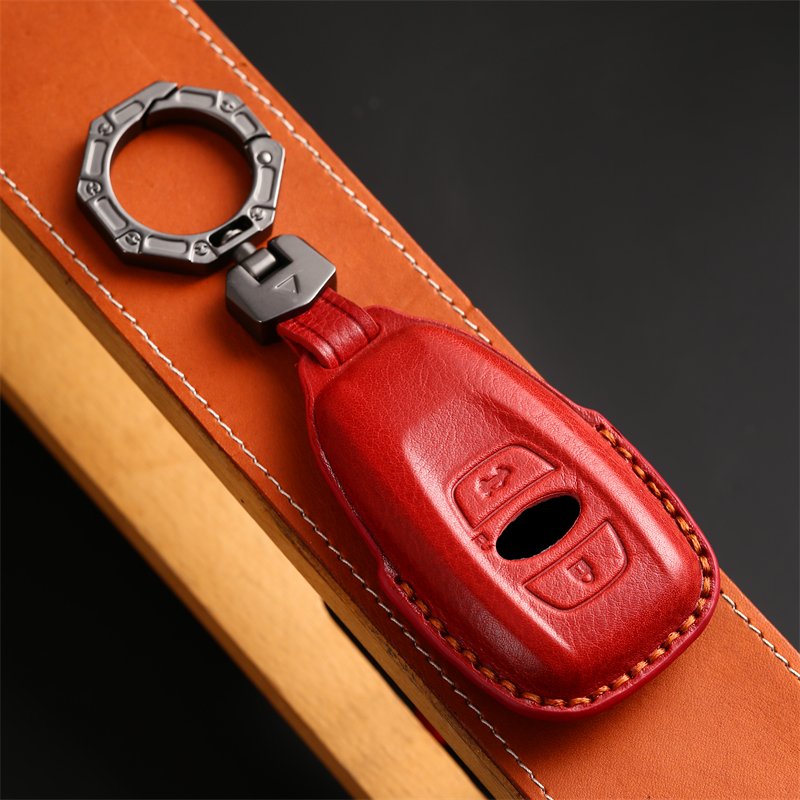 Leather Car Key Case Cover for subaru Forester Impreza Outback Legacy STI WRX BRZ Crosstrek Ascent Solterra Car key Shell