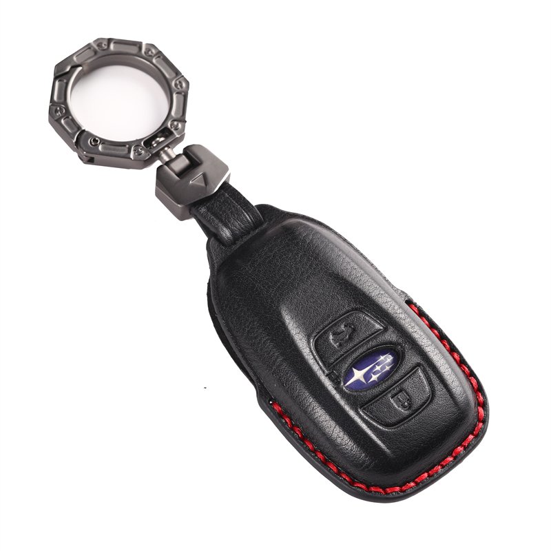 Leather Car Key Case Cover for subaru Forester Impreza Outback Legacy STI WRX BRZ Crosstrek Ascent Solterra Car key Shell