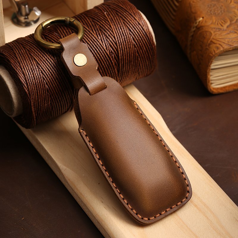 Leather Cover Case Keychain For Ford Focus 3 4 ST Mondeo 5 MK5 Fiesta Ecosport Kuga MK3 MK4 Key Shell Holder