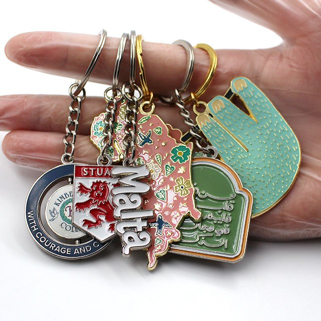 Wholesale Keychain Keyring Custom Logo Promotional Metal Acrylic Accessories 3D Mini CD Self Defense Plush In Bulk