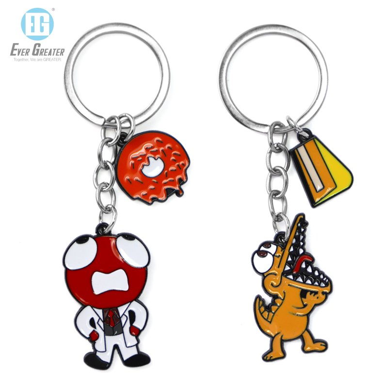 Wholesale Car Accessories Keyring Custom Logo Metal Keychain Blank Key Holder Ring Custom Hard Soft Enamel Keychain Key Chain