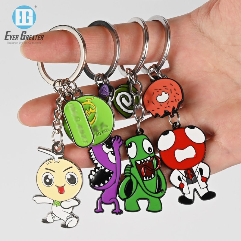 Wholesale Car Accessories Keyring Custom Logo Metal Keychain Blank Key Holder Ring Custom Hard Soft Enamel Keychain Key Chain