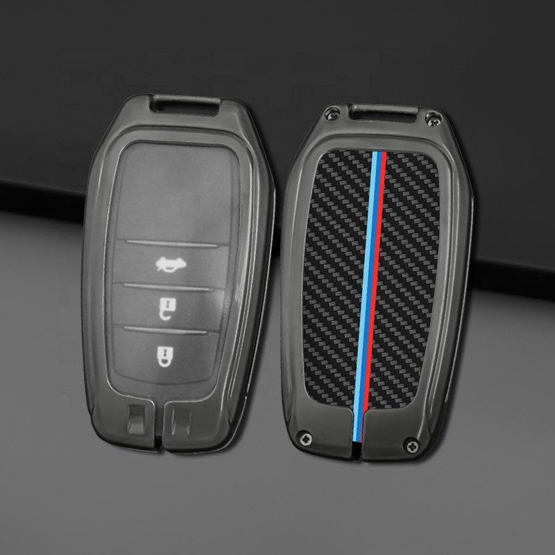Car Zinc Alloy Key case For toyota Zinc Alloy Leather Remote Car Key Case Cover Quality Wholesale Car Cover Key