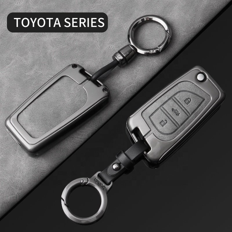 Simple Style Custom Zinc Alloy Leather Car Key Fob Case New Trend Car Key Covers