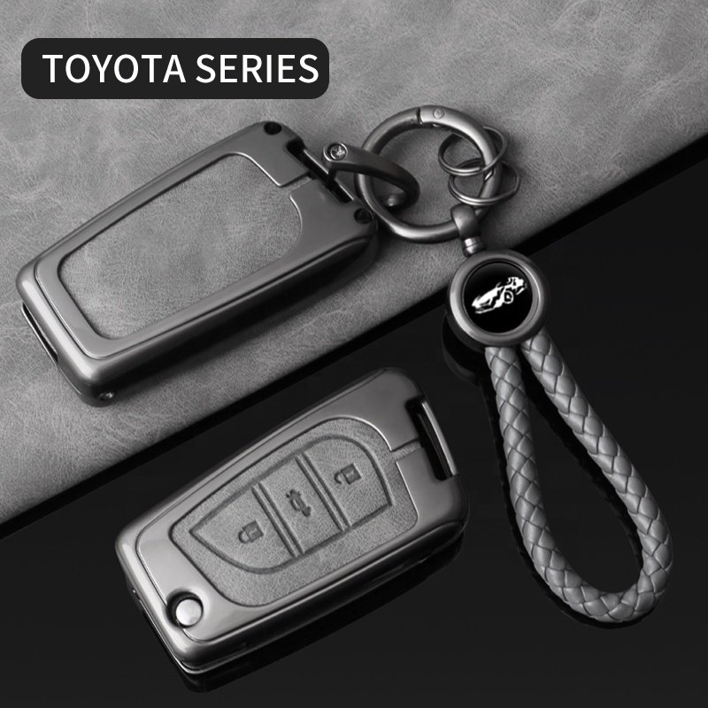 Simple Style Custom Zinc Alloy Leather Car Key Fob Case New Trend Car Key Covers