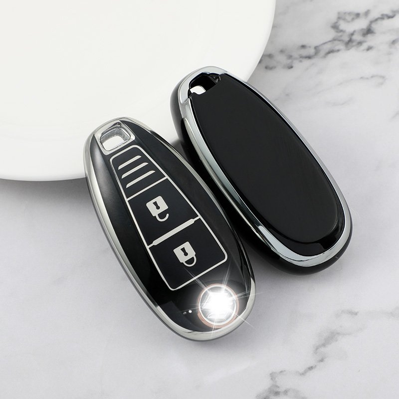 New Soft TPU Car Key Case Cover Silver Edge For Suzuki kizashi Swift Ignis Grand Vitara Liana Scorss Grand Protector Accessories