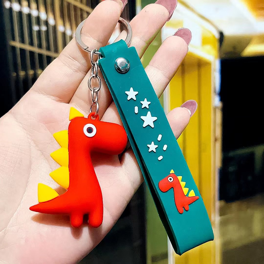 Cartoon Little Dinosaur Kawaii Keychains Pendant Bag Accessories Animal Doll Resin Key Chain Pendant Gift Keychain