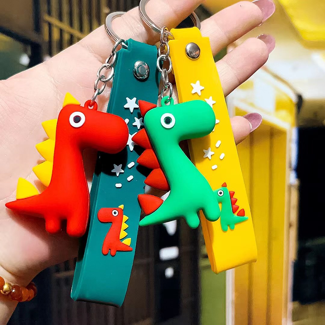 Cartoon Little Dinosaur Kawaii Keychains Pendant Bag Accessories Animal Doll Resin Key Chain Pendant Gift Keychain