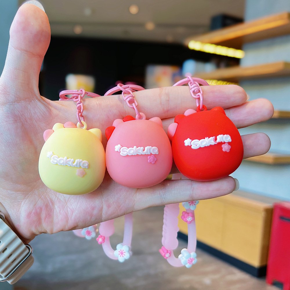Cartoon Sakura KT Cat Keychain Pendant Creative Doll Bag Accessories Car Hanging Accessories Couple Small Gifts Wholesale