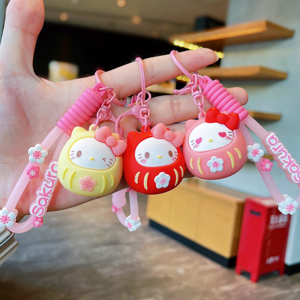 Cartoon Sakura KT Cat Keychain Pendant Creative Doll Bag Accessories Car Hanging Accessories Couple Small Gifts Wholesale