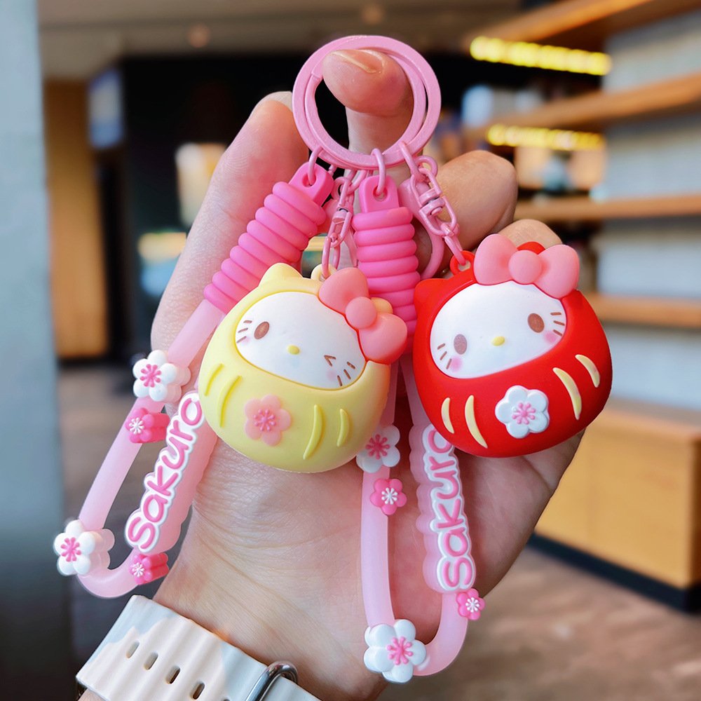 Cartoon Sakura KT Cat Keychain Pendant Creative Doll Bag Accessories Car Hanging Accessories Couple Small Gifts Wholesale