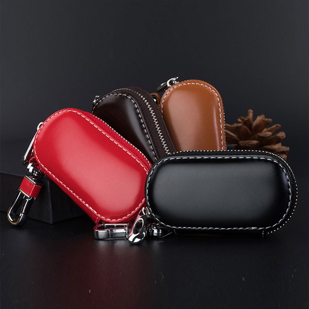 Car Keychain Covers Men Key Holder Leather Customized Wallets Housekeeper Keys Organizer Zipper Case Bag Unisex Pouch Purse