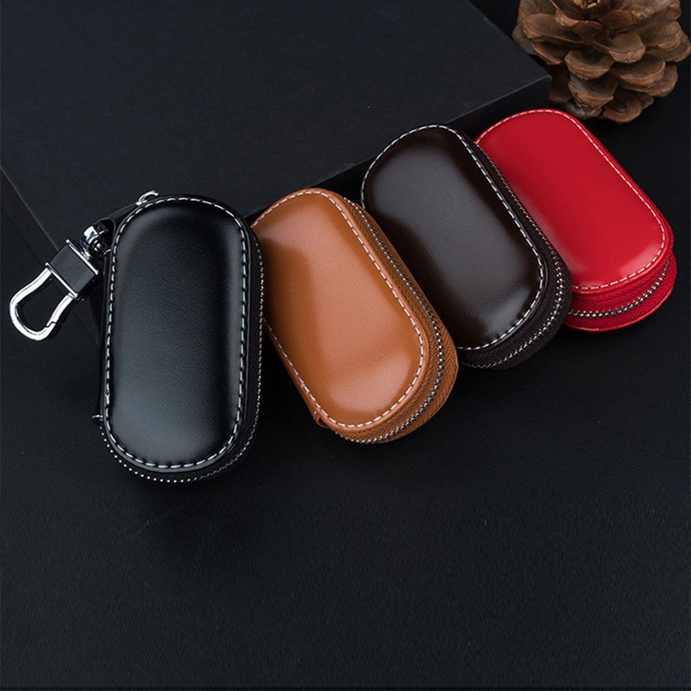 Car Keychain Covers Men Key Holder Leather Customized Wallets Housekeeper Keys Organizer Zipper Case Bag Unisex Pouch Purse