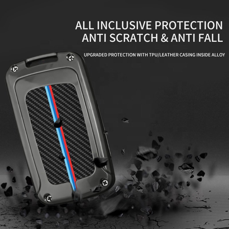 High Quality Customized Metal Car Key Covers With Keychains Carbon Fiber Key Covers