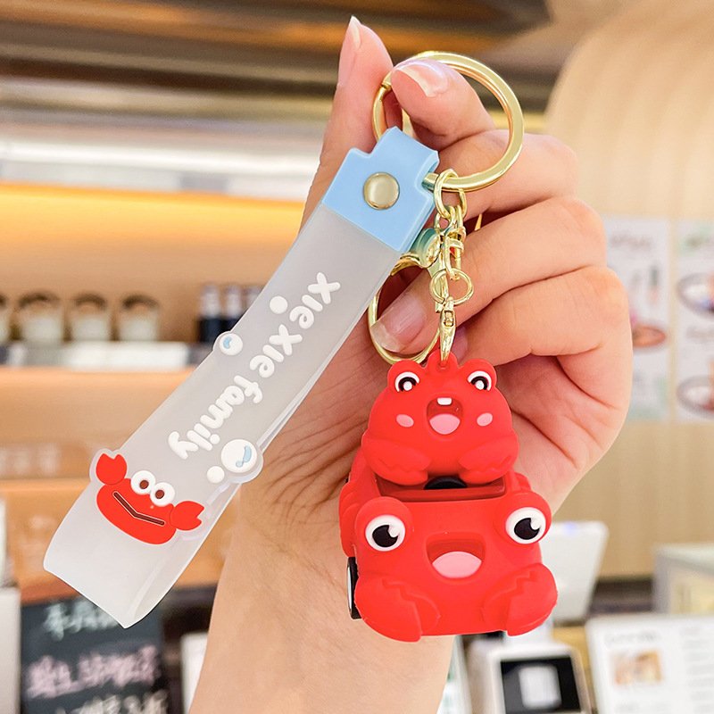 Cute Animal Silicone Pendant Coin Holder Keychain Fun Cartoon Schoolbag Accessory with Movable Ornaments for Back to Car Gift