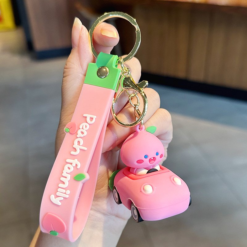 Cute Animal Silicone Pendant Coin Holder Keychain Fun Cartoon Schoolbag Accessory with Movable Ornaments for Back to Car Gift