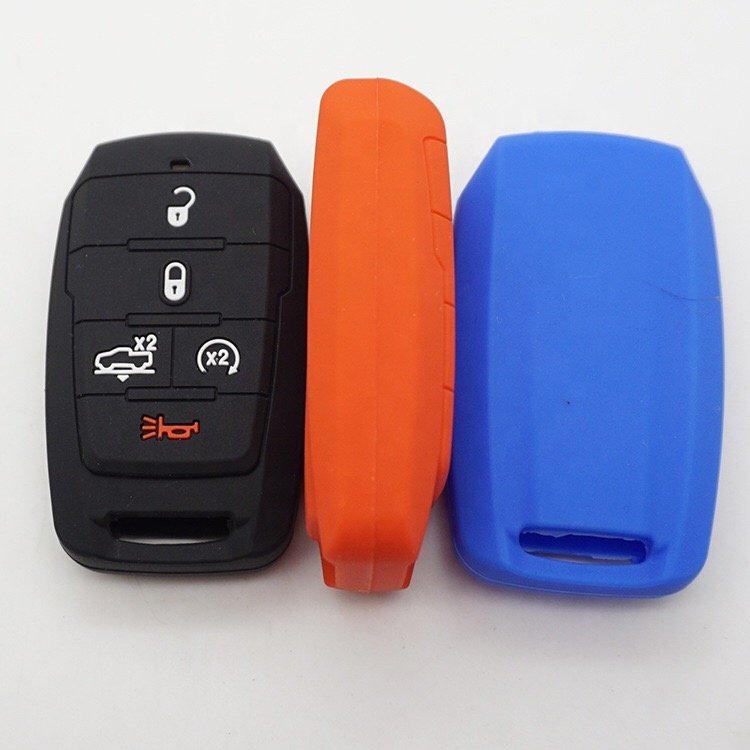 Silicone Car Key Case For Dodge Dart Key Cover For JEEP Grand Cherokee JCUV Journey Chrysler 300C Fiat Remote Shell