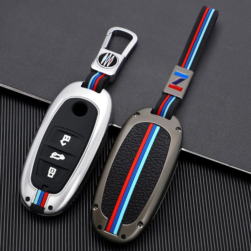 Alloy Car Key Cover Case Shell Fob Holder Keychain For VW Volkswagen Touareg 2017 2018 2019 2020 2021 Protector Accessories