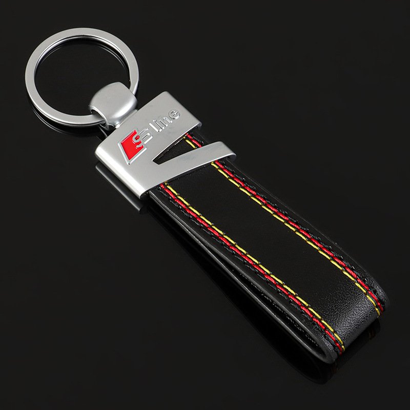 car accessories wholesale Luxury Car Brand Key chains Leather Key Ring Car Logo for volkswagen mercedes AMG M audi Sline