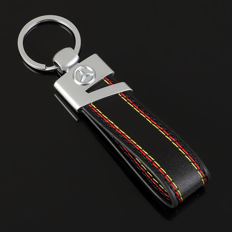 car accessories wholesale Luxury Car Brand Key chains Leather Key Ring Car Logo for volkswagen mercedes AMG M audi Sline