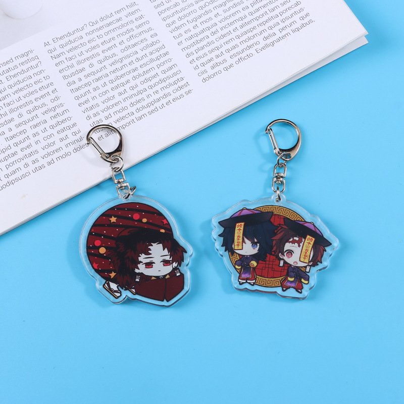 Anime Cartoon Character Keyring Student Schoolbag Accessories Pendant Acrylic Keychain Gift Custom Key Chain Charm