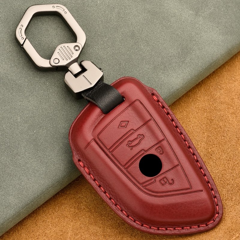 Leather Car Key Case Suitable for B MW 1 3 5 Series X1 X2 X3 X5 320li 525 530 Blade Keychain Covers Car Accessories