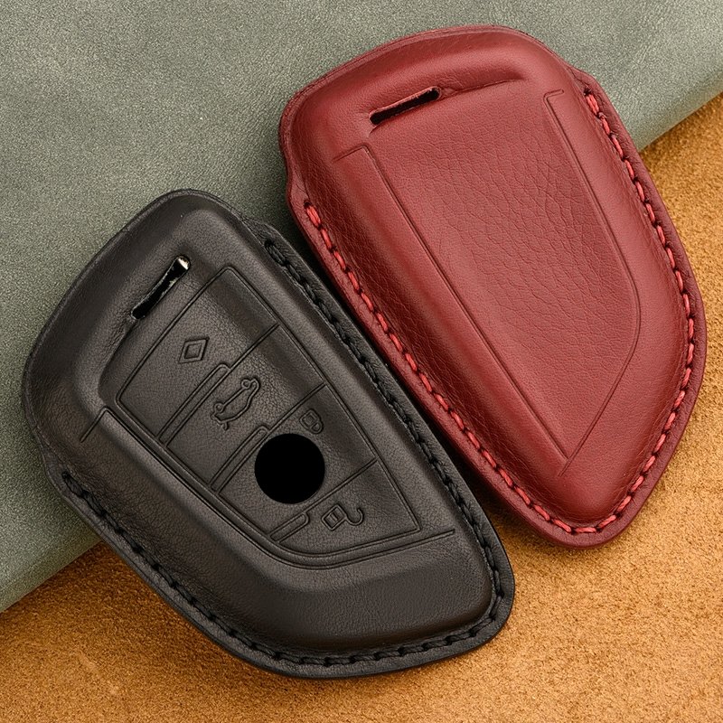 Leather Car Key Case Suitable for B MW 1 3 5 Series X1 X2 X3 X5 320li 525 530 Blade Keychain Covers Car Accessories