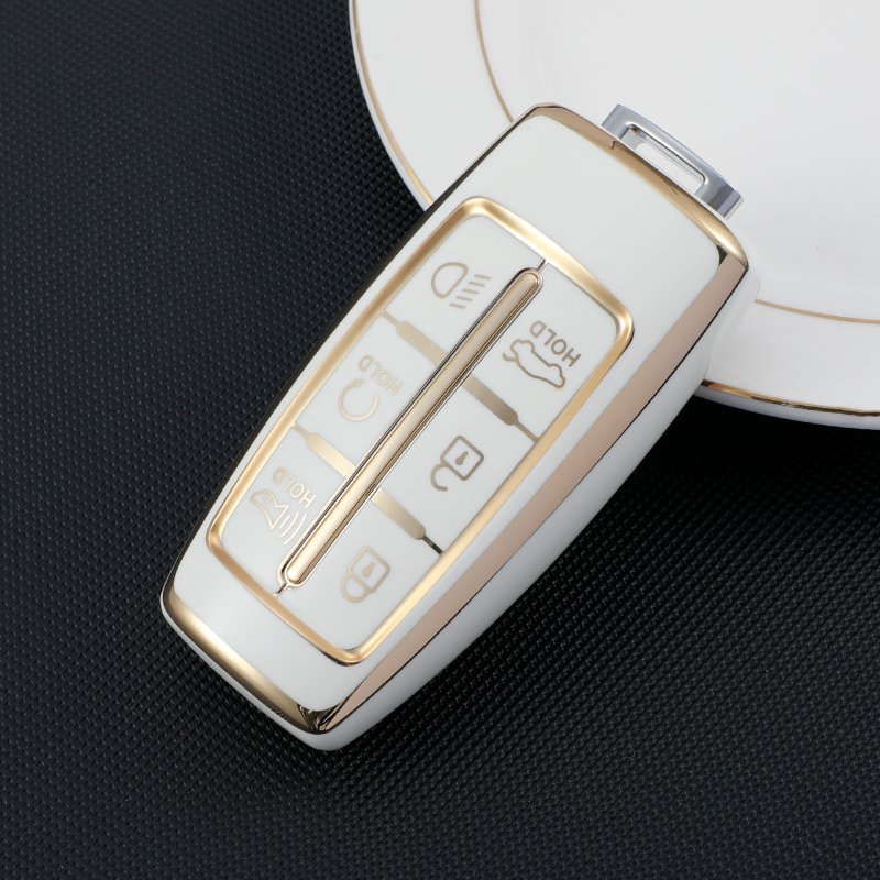 Car Key Fob Cover Fit for Hyundai Genesis G80 GV70 Key Protective Cover , Key Holder Car Accessory