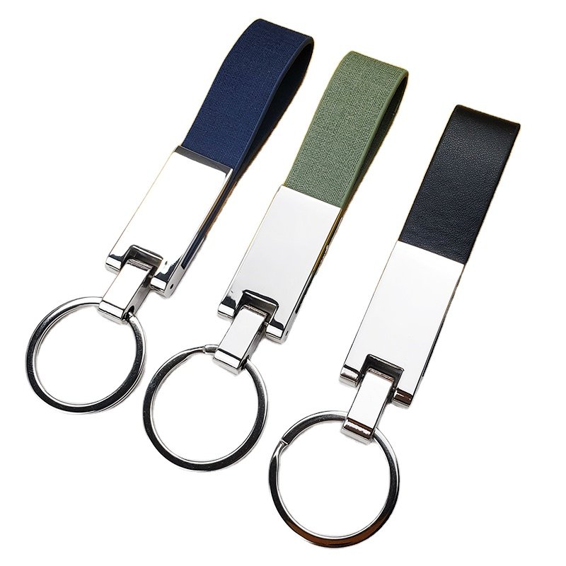 Wholesales Women Men Gift Metal Car Brands Keyring Holder Leather Keychain
