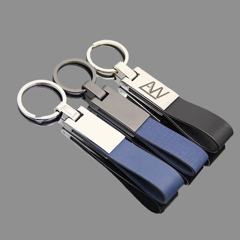 Wholesales Women Men Gift Metal Car Brands Keyring Holder Leather Keychain