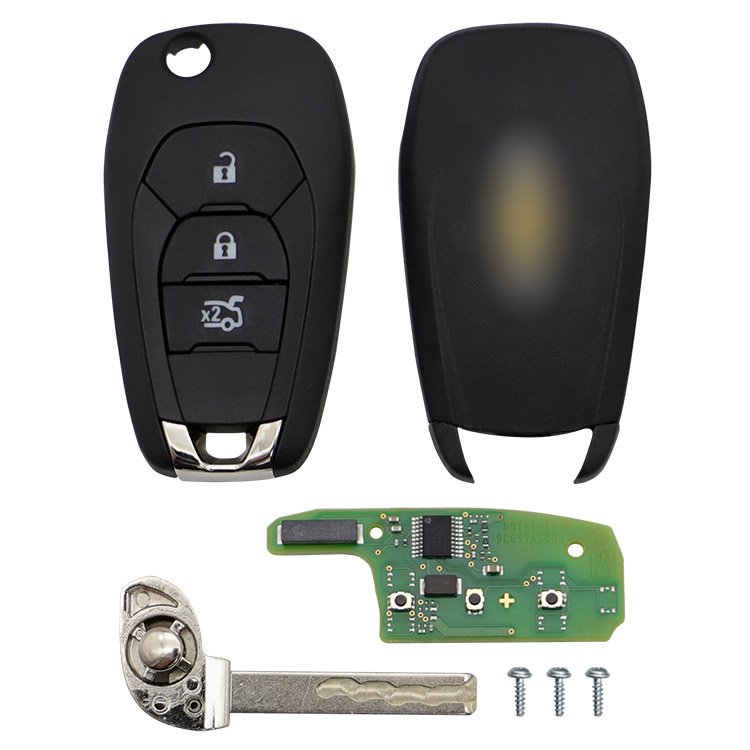 Topbest 3 Buttons 433mhz 46chip Remote Flip Key for Original C-hevrolet cruze 3 buttons flip remote key