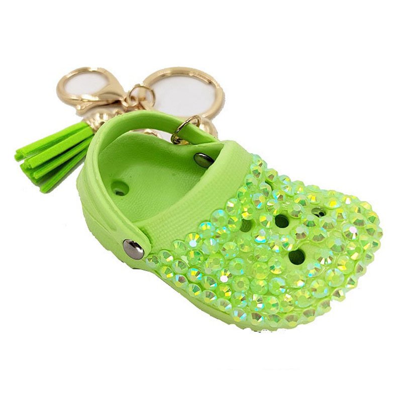 Funny Fashion Bag Charm Colorful Shoes Shape Rhinestone Key chain for Bags Accessories keychain key chains keychains