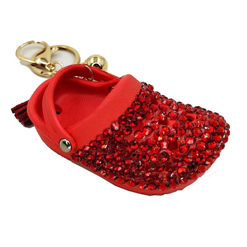 Funny Fashion Bag Charm Colorful Shoes Shape Rhinestone Key chain for Bags Accessories keychain key chains keychains