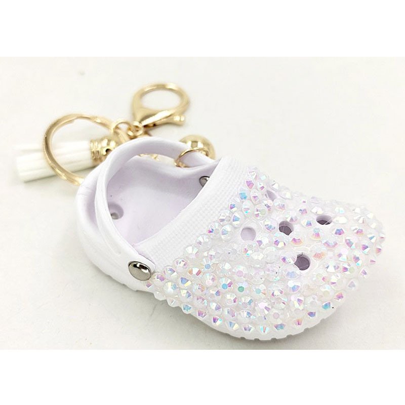 Funny Fashion Bag Charm Colorful Shoes Shape Rhinestone Key chain for Bags Accessories keychain key chains keychains