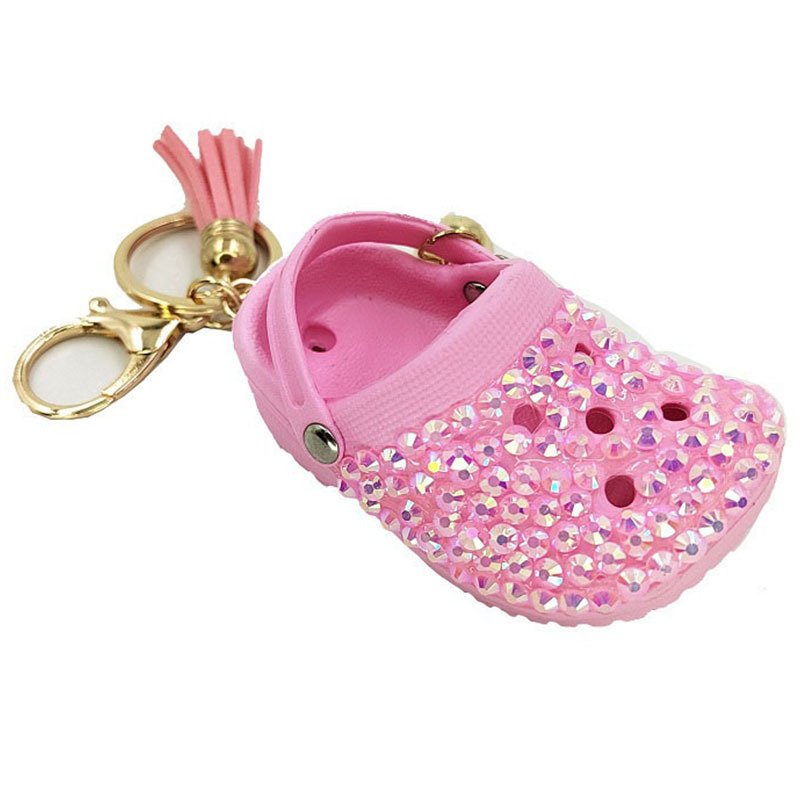 Funny Fashion Bag Charm Colorful Shoes Shape Rhinestone Key chain for Bags Accessories keychain key chains keychains