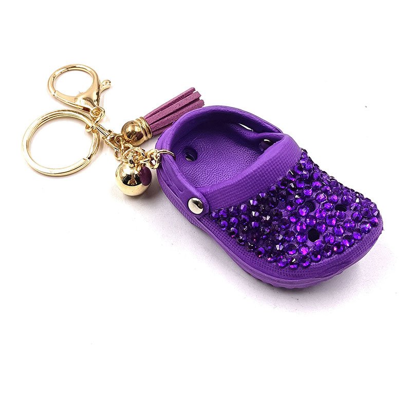 Funny Fashion Bag Charm Colorful Shoes Shape Rhinestone Key chain for Bags Accessories keychain key chains keychains