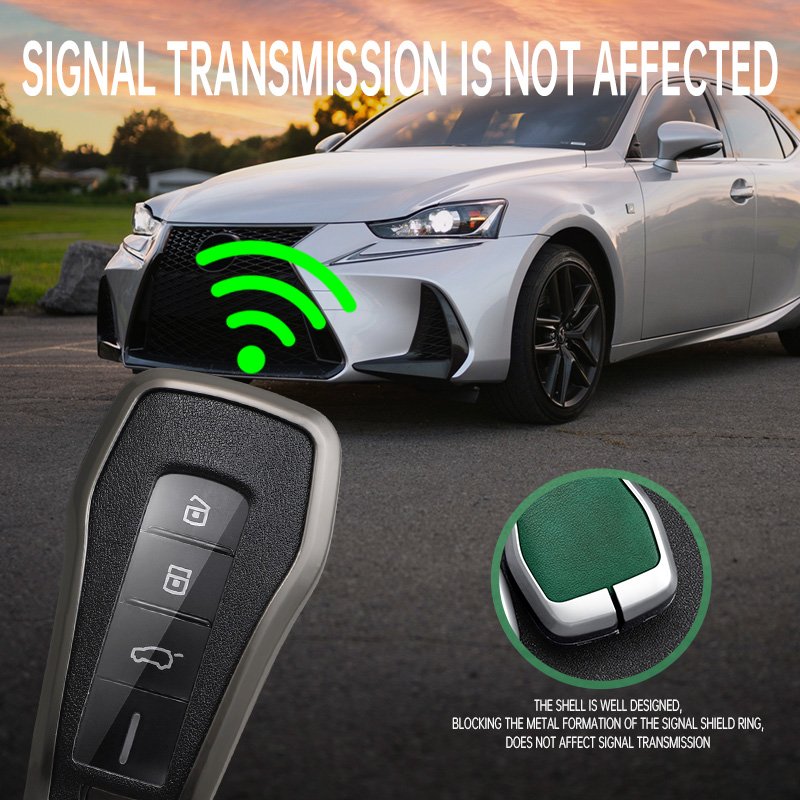 High Quality Remote Key Shell Zinc Alloy+3D Leather Car Key Cover Case with Keychain Accessories Suitable for Xiaopeng
