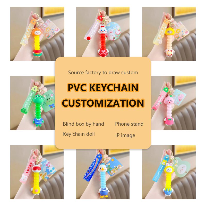 Custom PVC Key Chain Soft Silicone 3D Three-Dimensional Pendant DIY Car Key Chain with Custom Rubber Material