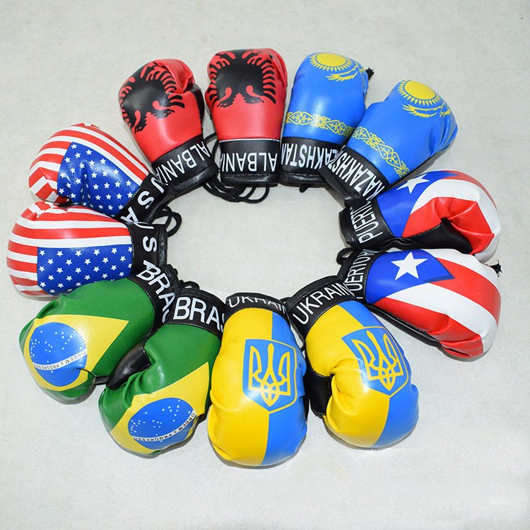 Factory Direct Sales Mini Boxing PU Leather Hand Craft Key Chains Car Hanger