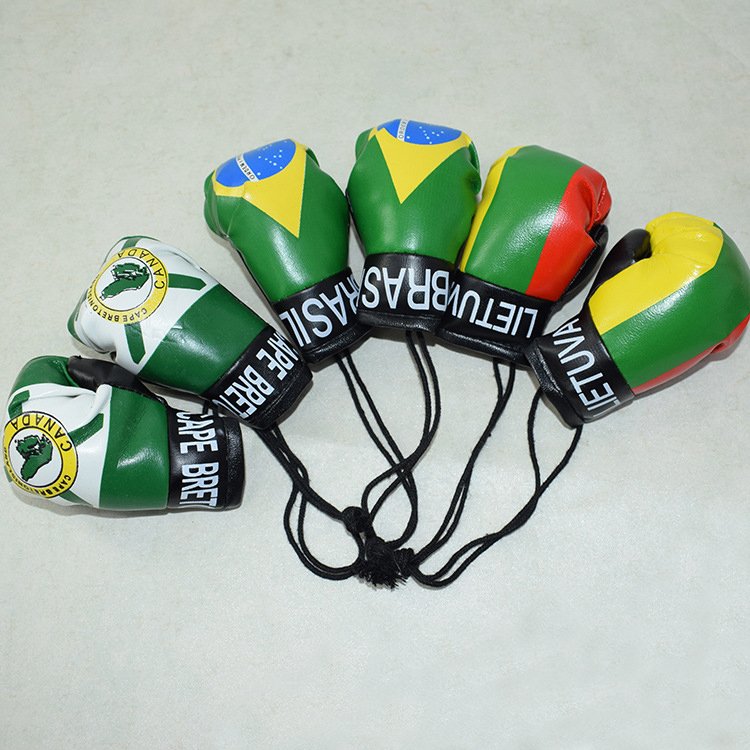 Factory Direct Sales Mini Boxing PU Leather Hand Craft Key Chains Car Hanger