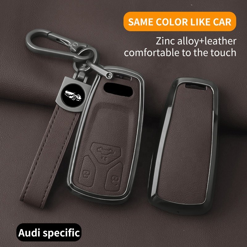 Hot Sale Wholesale With Keychain OEM Case Shell Genuine Leather For Audi A3 Premiumplus Car Key Cover