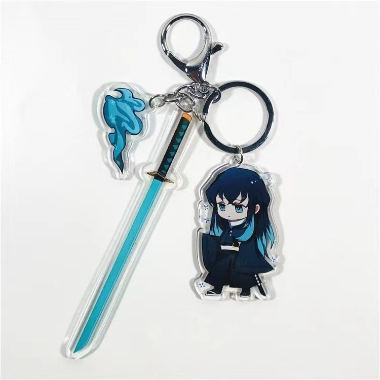 Anime Demon Slayer Characters Pendant Acrylic Keyring Car Accessories Keychain Acrylic Bag Pendant for Friends Gifts Jewelry