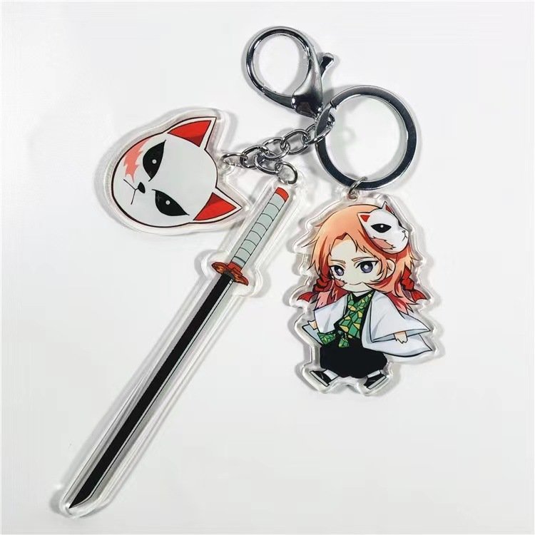 Anime Demon Slayer Characters Pendant Acrylic Keyring Car Accessories Keychain Acrylic Bag Pendant for Friends Gifts Jewelry
